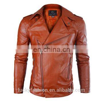 Customized Fashion Style Mens Windbreaker Jacket Man PU Leather Jacket Manufacturers photo-4
