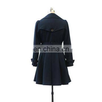 2016 Top Sale Lady Autumn Double Breasted Dust Coat With Belt photo-6