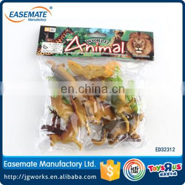 Custom make mini plastic wild animal cat toy for kids