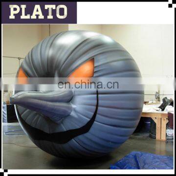 Halloween inflatable grey evil pumpkin ball for festival decoration