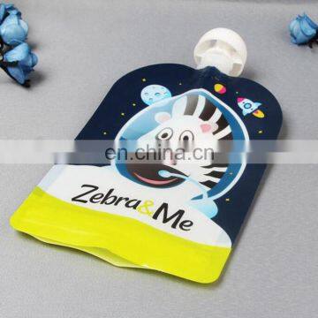 Customized Shape Reusable Stand up Juice/Milk Food Packaging Spout Pouch With Clear Window