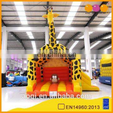AOQI giraffe model games jumping bouncer, inflatable combo with slide