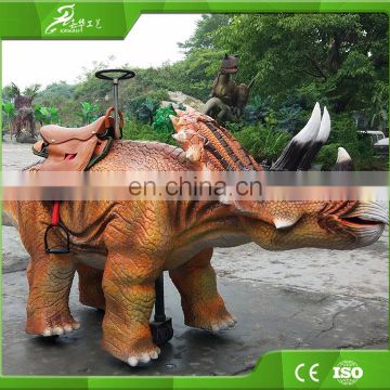 Amusement park coin operated kids walking with dinosaur rides