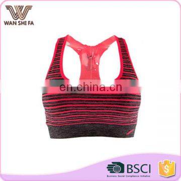 Oem service popular stripes hot sale breathable yoga wear sport bra