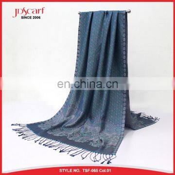 woman silky polyester scarf viscose jacquard wholesale scarf hijab