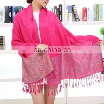 Fashion Paisley 100% Cotton Jacquard Minority Style Women Shawl Scarf photo-3