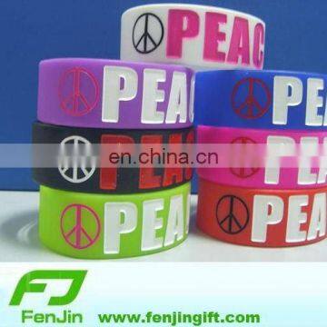 popular hot sale 1 inch 100% silicone bracelets