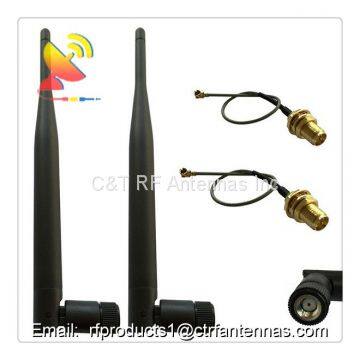 868MHz LoRa Terminal Mount Antennas Flexible Whip dipole Antenna with SMA female to U.FL connector