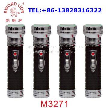 SWORD LION Brand New Product Iron Plastic 2*D Dry Battery Powered LED Flashlight Torch