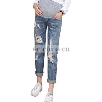 DiZNEW Custom Ladies Fashion Skinny Western Maternity Jeans Ripped photo-3