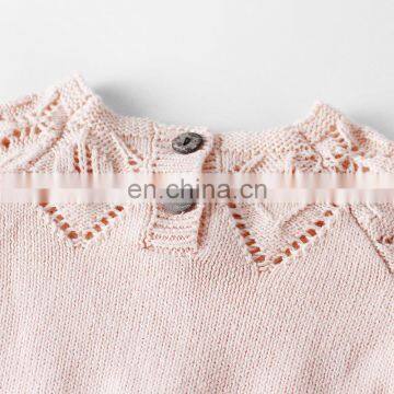 High Quality Knitting Romper 2019 New Arrivals Baby Kids Climbing Cotton Girls Kids Hollowed Out Leaves Romper photo-5
