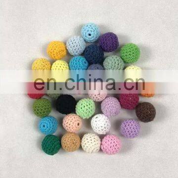 hand made Crochet wood teething beads safe for baby