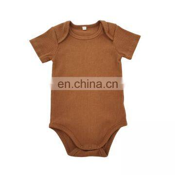 Comfortable and Convenient 100% Organic Cotton Baby Envelope Collar Short Sleeve Romper photo-3