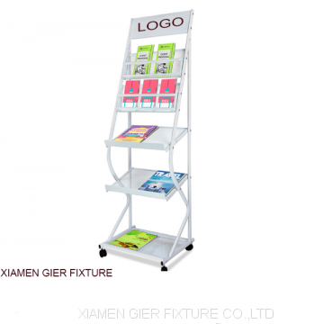 Fashion Modern Customized Point of Sale Trade Show Floor Wire Literature Display Rack Stand photo-2