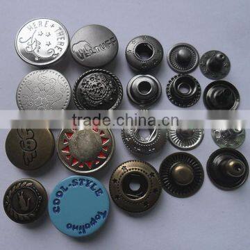 Brass snap button with four parts