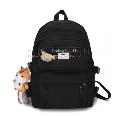 High Capacity Backpack New Korean Nylon Cloth Backpack Fashion Trend Junior High School Students Schoolbag Backpack photo-5