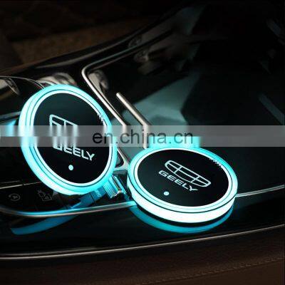 Led Water Coaster Water Glass Atmosphere Light Sticker for Geely Atlas Coolray mk Cross Emgrand GS GL Styling Accessories photo-4