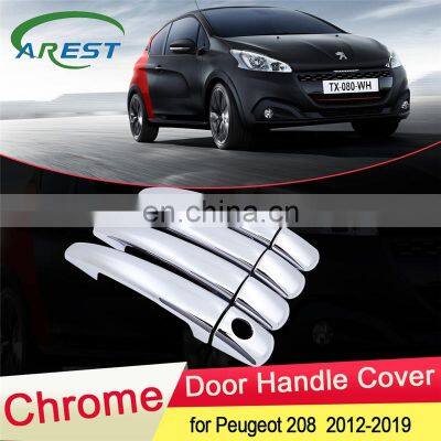 for Peugeot 208 2012 2013 2014 20152016 2017 2018 2019 Luxuriou Chrome Door Handle Cover Trim Car Set Styling Accessories ABS