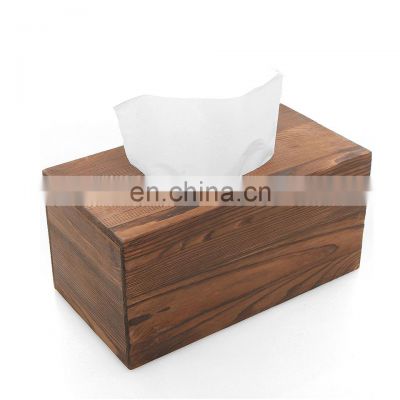 Wholesale unfinished packaging wood facial tissue box cover  for hotel rooms