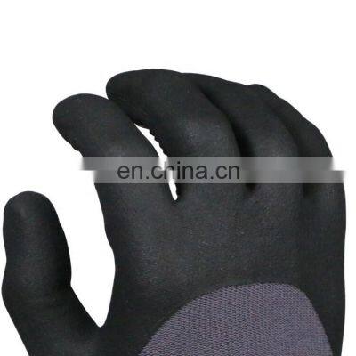 Industrial Nitrile Worker Coated Knit Wrist Cuff Nitrile Coated Factory Construction Building Worker Gloves photo-3
