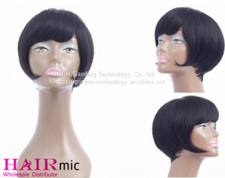 Natrual Color High-ending Short Bob Wig with Tail Roll