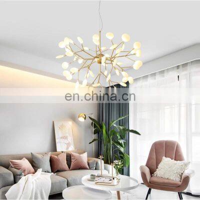 Glass Firefly LED Pendant Lamps Branch Tree LED Chandelier Lighting Modern Luxury Firefly Led Chandelier Lights photo-3