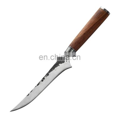 Stainless steel hand-forged hammered steel head Butcher Knife kitchen knife with double steel head Boning Knife