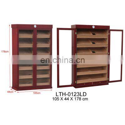 Humidity Large 4000 - 5000ct Customized Mahogany Spanish Solid Cedar Wood Cigar Humidor Two Door Cigar Cabinet photo-3