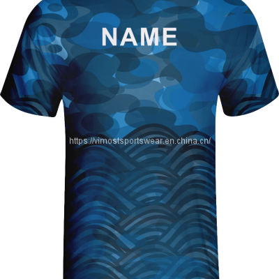 Good Quality Full Sublimated T-shirts With Blue Color photo-2