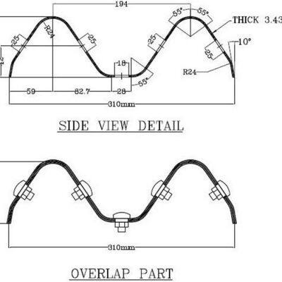 Aluminum-Zinc Alloy Coated Steel Sheet Expressway Fence Highway Guardrail 2 or 3 Waves Roll Former Line photo-3
