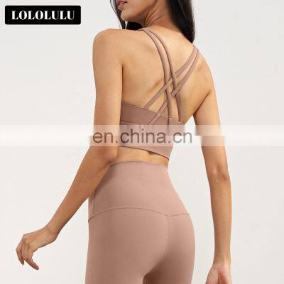 Backless Crop Sports Bras For Women Custom Logo Padded Fitness Workout Gym Tops 80Nylon 20Spandex photo-2