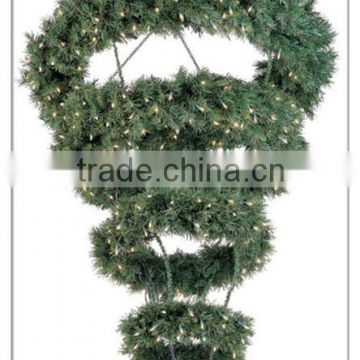 Wholesale 36 inch Shopping Mall Decorations Plastic Green Christmas Wreath 60 Inch