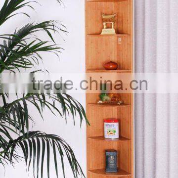 6 Tiers Bamboo Corner Display Shelf, Bamboo Book Organizer