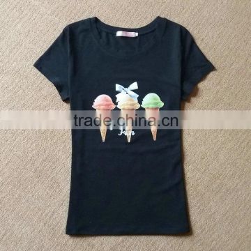 2016 pictures of girls cotton tops with special t shirt design printing from china factory