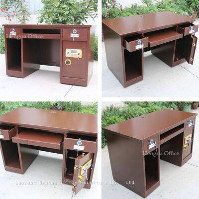 Bureau de sécurité pour cadres - ESD357 | Table de bureau en acier de 1,6 m avec porte-fort et porte anti-vole de 30 mm pour les gestionnaires de magasins de détail - Vente en gros directe de l'usine