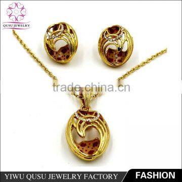 Newest Design Alloy Fashion Jewelry Silver Necklace & Earrings Jewelry Set