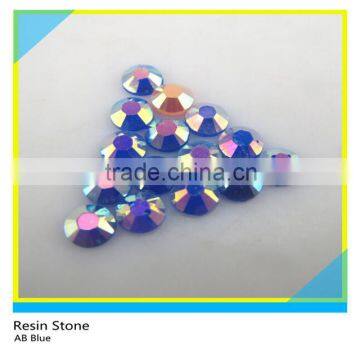 2mm/3mm/4mm/5mm/6mm Flatback Round Resin Stone AB Blue Hotfix Epoxy Rhinestone