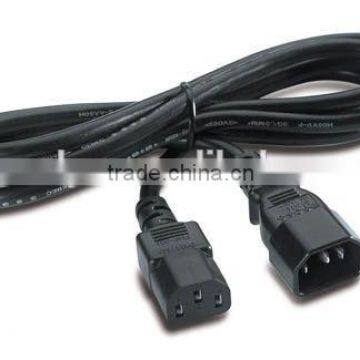 Reliable Brand Top Material C13 / C14 IEC Power Cord extension cord Male to Female Cable