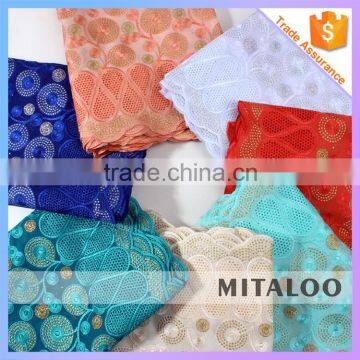Mitaloo MSL0397 Latest African Lace Styles Rhinestone Cotton Lace high Quality African Lace