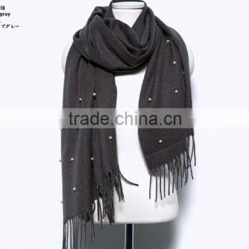Wholesale New Tassel Wool Acrylic Pearl Fashion Ladies Shawls and Scarves Pashmina photo-6