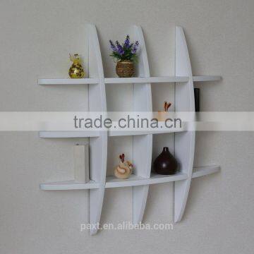 wooden interlocked floating wall shelves