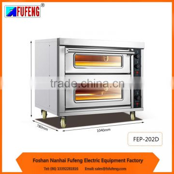 new fast cooking 2 layer 2 tray electric commercial pizza oven FEP-202D