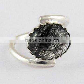 Rich Design !! Black Rutile 925 Sterling Silver Ring, 925 Silver Jewelry, Handmade Silver Jewelry photo-2