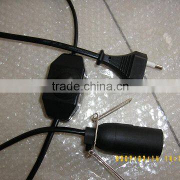 Euro 2 pins plug power cord with dimmer switch