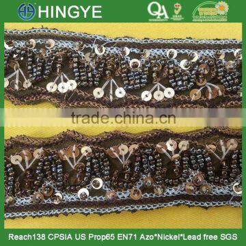 High Quality Fashion Beaded Trim With Seed Beads for Clothing M101 photo-3