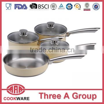 7pcs stainless steel cookware with colorful high-temperature painting outside