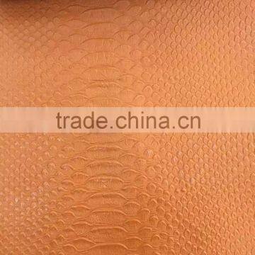 pvc artificial leather snake skin embosssed pattern pvc leather for bags stocklot pvc leather