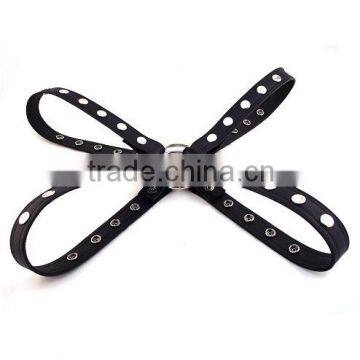 NEW 2015 BLACK BONDAGE MEN'S CHEST HARNESS WITH SNAP BUTTONS SOFT LEATHER MATERIAL