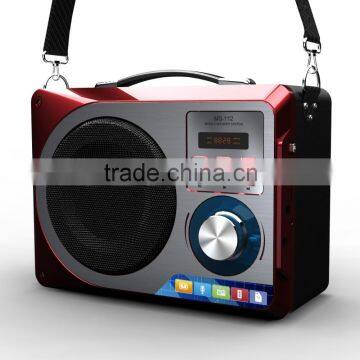 2016 Portable handle belt Bluetooth subwoofer rechargeable wooden square dancing outdoor digital soundbox speaker