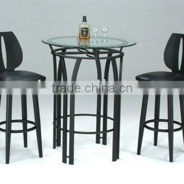 Modern Black Bar table and PVC bar seat